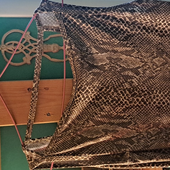 Vintage 90s Y2k snakeskin print mini dress, sz s/m - Picture 3 of 6